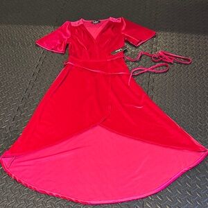 Elegant Red Wrap Dress